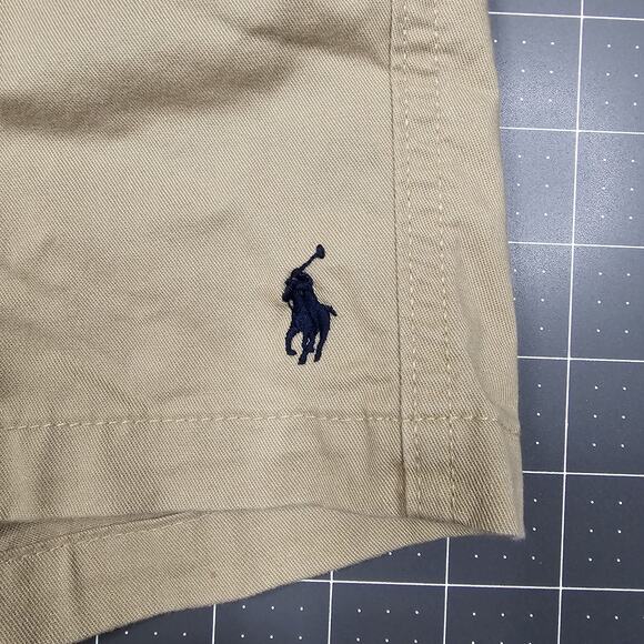 Polo Ralph Lauren Shorts Boys 10 Khaki Chino Tan Elastic Waist Drawstring Preppy - Picture 2 of 7
